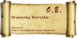 Oravszky Borsika névjegykártya